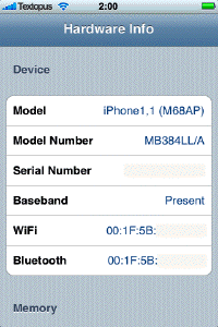 iphone hardware info 5