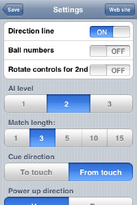 iPhone pool 2.0 settings