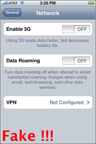 iPhone 3G Fake screenshot