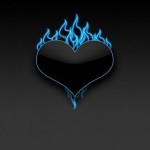 blue flaming heart
