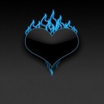 blue flaming heart