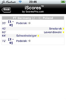 iScores live score for iPhone