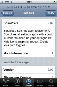 BossPrefs Cydia iPhone OS 2.0