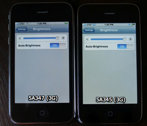 iPhone OS 2.0 v5A345 vs v5A347
