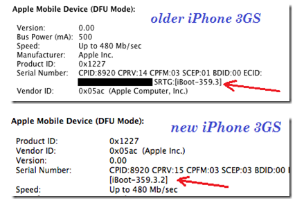 iPhone 3GS bootrom version