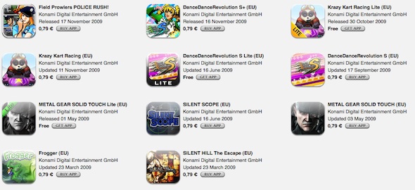 Konami discounts all App store games to 0.79€ this time for Europe!