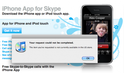 Skype unavailable