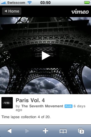 Vimeo iPhone Friendly website