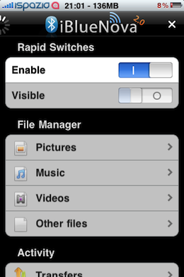 iBlueNova aka iBluetooth for iPhone