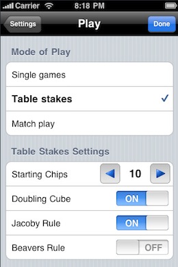 iGammon Backgammon iPhone