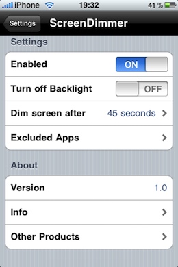 ScreenDimmer iPhone Battery