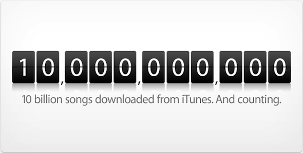 iTunes Music Store Reaches 10 Billion Downloads