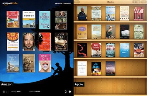 amazons-kindle-ipad-app-on-the-left-and-apples-faux-wooden-shelves-ibooks-app-on-the-right