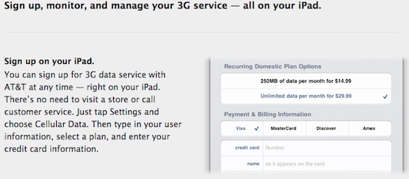 iPad 3G service