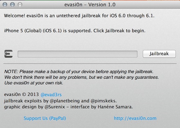 evasi0n jailbreak iOS 6