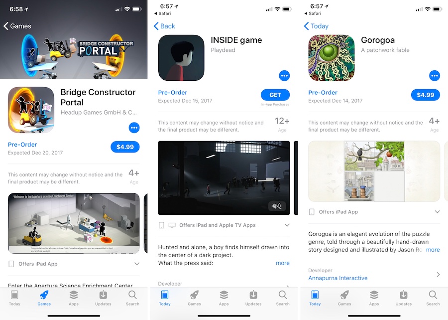 apps available for pre-order on all Apple platforms