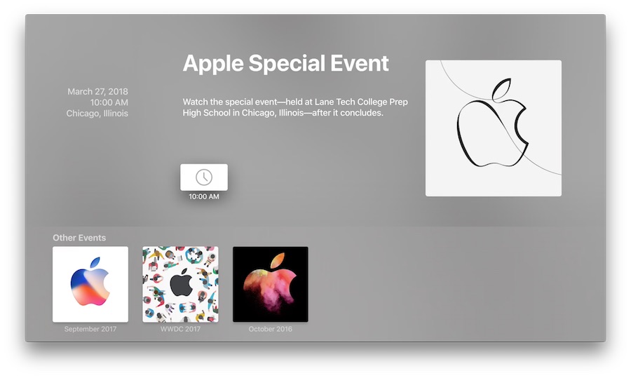 Apple special event 27 March 2018 no live stream