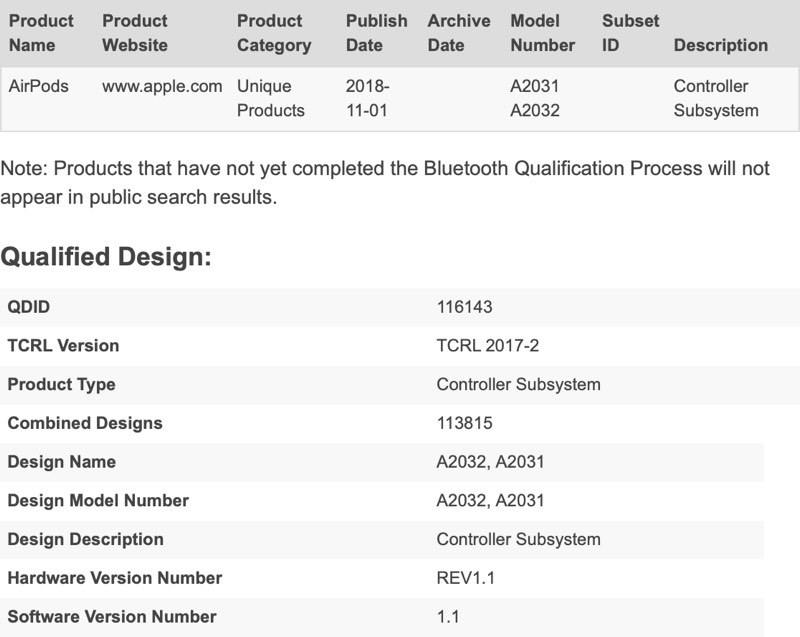 airpods bluetooth listing