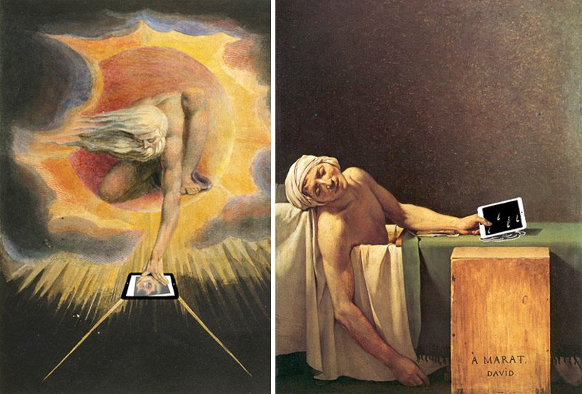 multi-touch zoom after the ancient of days by william blake, 1794 and don’t take the iPad in the bathroom after the death of marat by jacques-louis david 1793
